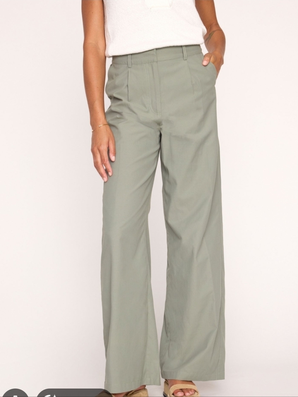 Brochu Walker Joya Pants in agave Green Womens Size Medium Wide Leg Comfy